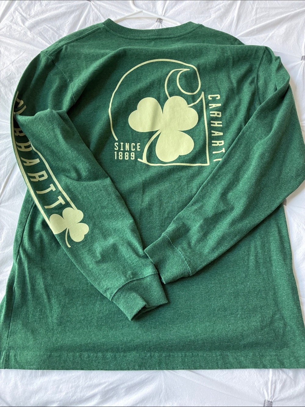 Carhartt Long-Sleeve Crew Tee in Forest Green - Picture 4 of 5